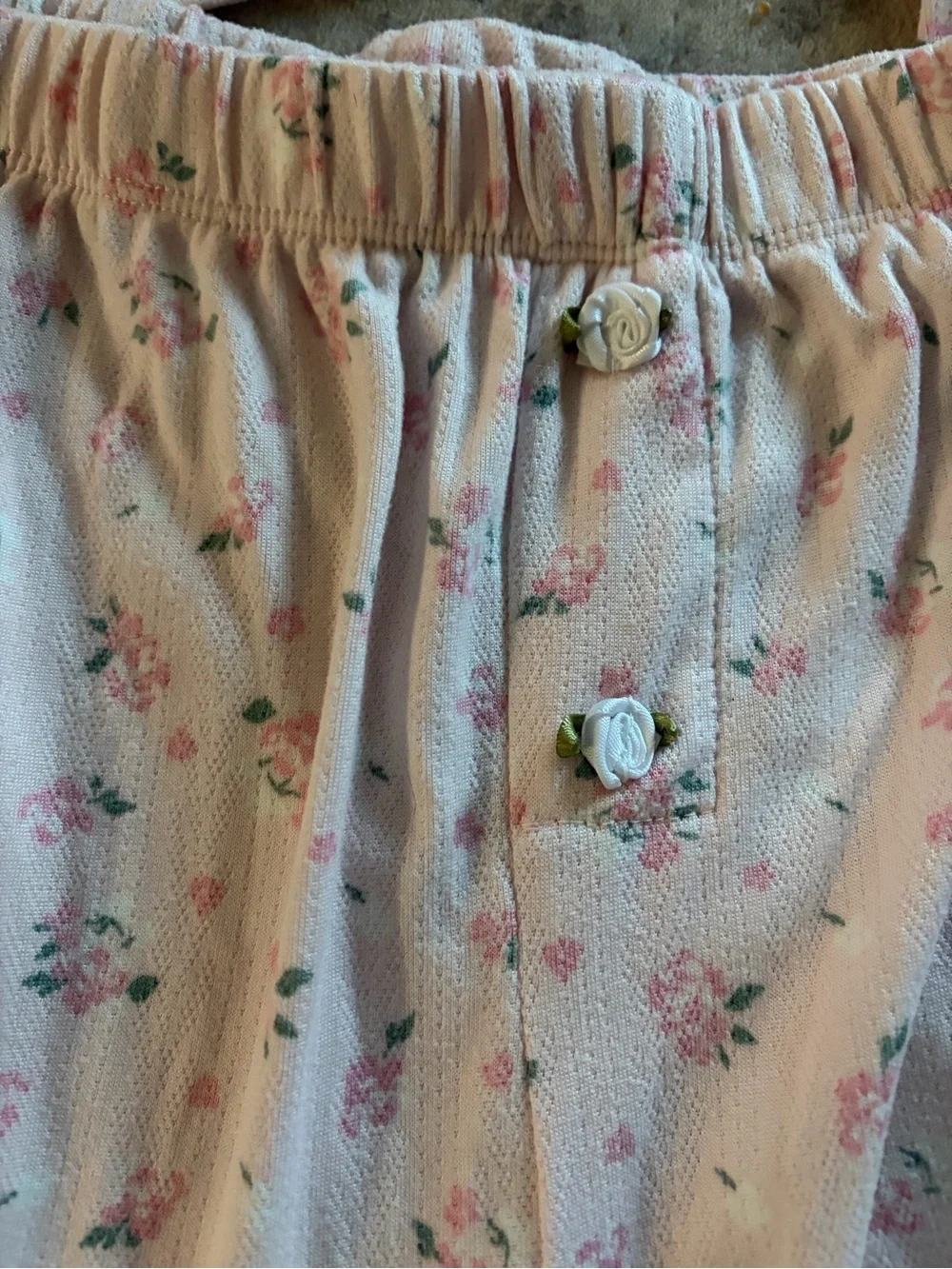 Women's Light Pink Floral Camisole & Pajama Set top size S Bottom size M